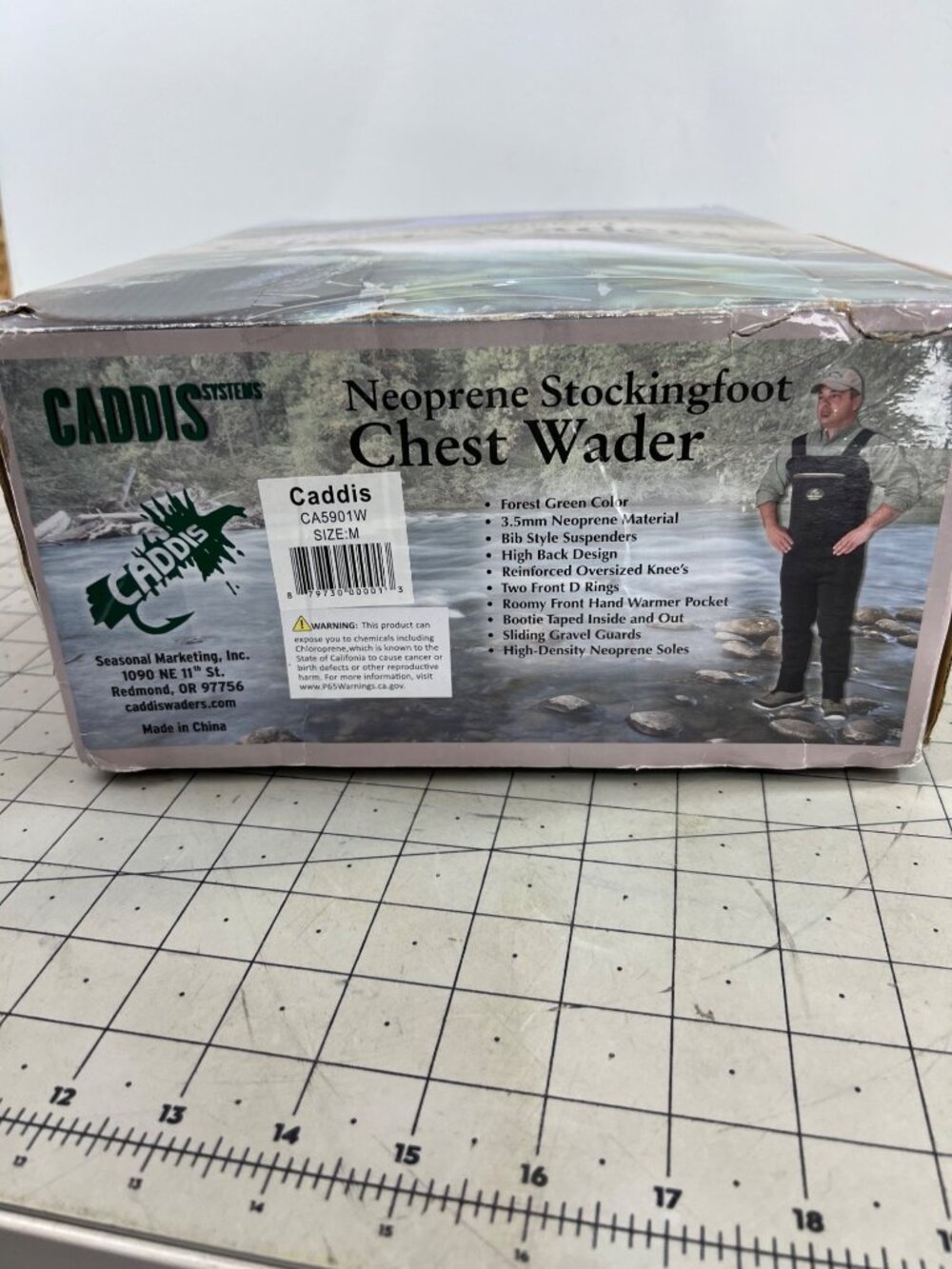 Caddis Neoprene Stockingfoot Chest Wader Men’s Size M Forest Green 3.5mm New